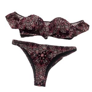 new rue bleu by rue21 push-up bikini top with cheeky ruched bikini bottoms